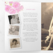 Trois Volets Programme de services funéraires fleur rose photo  (Intérieur en premier)