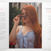 Trois Volets Programme de services funéraires photo de fleur de (Intérieur au milieu)