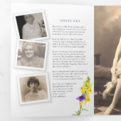 Trois Volets Programme de services funéraires photo fleur sauva (Intérieur en premier)