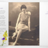 Trois Volets Programme de services funéraires photo fleur sauva (Intérieur au milieu)