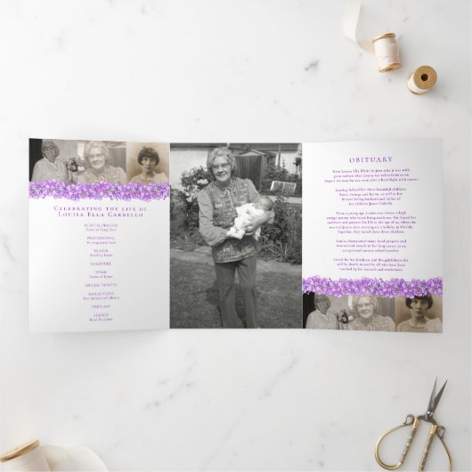 Trois Volets Programme de services funéraires violet oublime-no (Intérieur)