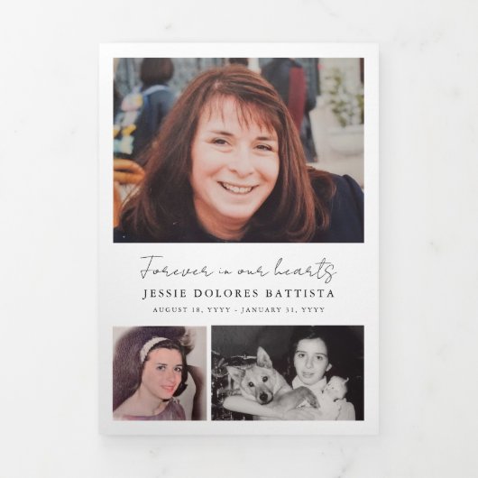 Trois Volets Programme funéraire de Sympathy Memorial Multi-Pho (Page de couverture)