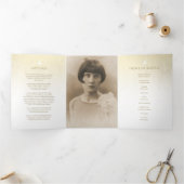 Trois Volets Programme funéraire ordre de service crème rose (Intérieur)