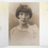 Trois Volets Programme funéraire ordre de service crème rose (Intérieur au milieu)