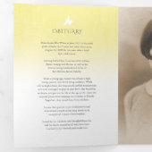 Trois Volets Programme funéraire ordre de service rose jaune (Intérieur en premier)