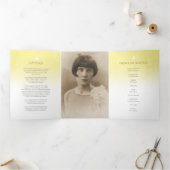 Trois Volets Programme funéraire ordre de service rose jaune (Intérieur)