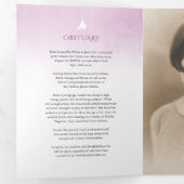 Trois Volets Programme funéraire ordre de service rose pourpre (Intérieur en premier)