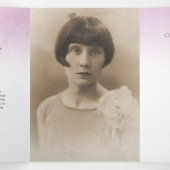 Trois Volets Programme funéraire ordre de service rose pourpre (Intérieur au milieu)