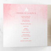 Trois Volets Programme funéraire ordre de service rose rose ros (Intérieur en premier)