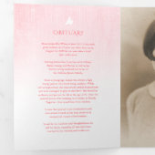 Trois Volets Programme funéraire ordre de service rose rose ros (Intérieur en premier)