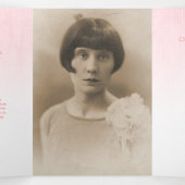 Trois Volets Programme funéraire ordre de service rose rose ros (Intérieur au milieu)