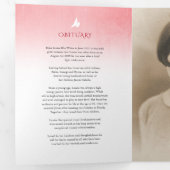 Trois Volets Programme funéraire ordre de service rose rouge (Intérieur en premier)