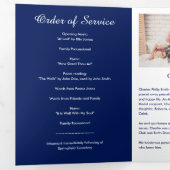 Trois Volets Programme funéraire triplé bleu et blanc de 6 page (Intérieur en premier)