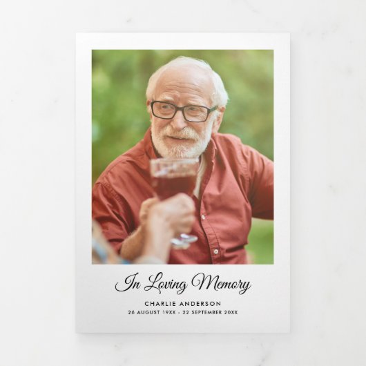 Trois Volets Programme funéraire triplé de 8 photos de script m (Page de couverture)