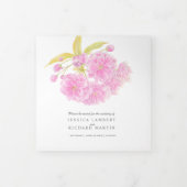 Trois Volets Programme Tri-Fold de fleurs de cerisiers roses (Protection)