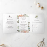 Trois Volets Romantic Sketchbook Florals Invitation de mariage<br><div class="desc">Cette élégante invitation de mariage triptyque présente des florales aquarelles romantiques partout. L'intérieur de la carte présente les détails du mariage,  l'invitation et une carte de réponse qui peut être découpée et envoyée. La carte de réponse nécessite un affranchissement standard de première classe (pas le tarif carte postale).</div>
