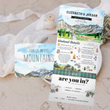 Rustique Montagne Rocheuse | Invitation de mariage
