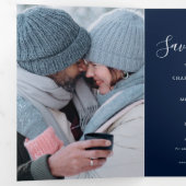 Trois Volets Script de 3 photos pour faire-part de mariage (Intérieur en premier)