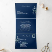 Trois Volets Simple invitation botanique pliée en trois, format (Intérieur)