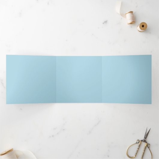 Trois Volets Simple Invitation Tri-Pliable Bleu Clair 5,25"x 5, (Intérieur)