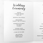 Trois Volets Simple Noir et Blanc Calligraphie Programme de mar (Intérieur en premier)