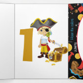 Trois Volets Sunset Pirate Boy 1er Anniversaire Carte Tri-Fold (Intérieur au milieu)