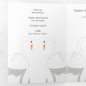 Trois Volets Swans Design Wedding Programme (Intérieur en premier)