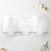 Trois Volets Swans Design Wedding Programme (Intérieur)