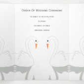 Trois Volets Swans Design Wedding Programme (Intérieur au milieu)