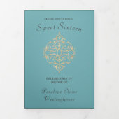 Trois Volets Sweet 16 Masquerade Party Invitation (Page de couverture)