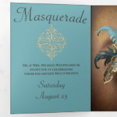 Trois Volets Sweet 16 Masquerade Party Invitation (Intérieur en premier)