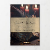 Trois Volets Sweet 16 Masquerade Party Invitation (Page de couverture)