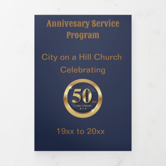 Trois Volets Trifold Church 50th Annivesary Programme (Page de couverture)