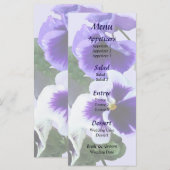Trois volets violets dans un menu Mariage de ligne (Devant / Derrière)