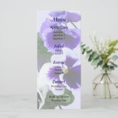 Trois volets violets dans un menu Mariage de ligne (Debout devant)