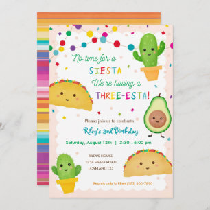 Troisième anniversaire Taco invitation thème - tro
