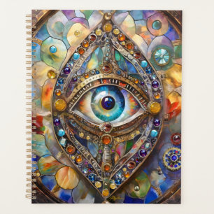 Troisième œil sur verre et bronze