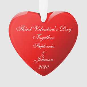 Troisième Saint Valentin Ensemble Noms Coeur Rouge