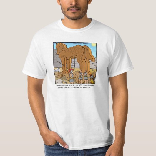 Trojan Horse drôle de T-shirt de bande dessinée (Devant)