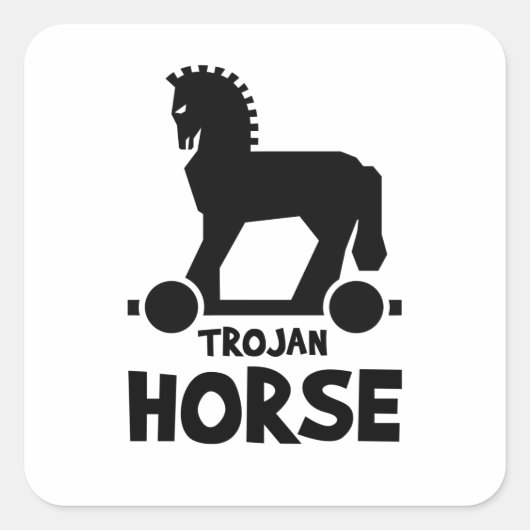 Trojan Horse Vierkante Sticker (Voorkant)