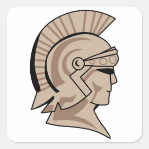 Trojan of Spartan Mascot Vierkante Sticker
