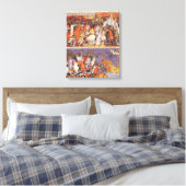 Trojans die het Griekse kamp invallen Canvas Afdruk (Insitu (Slaapkamer))