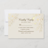 Trojese Elegante Gouden Bruiloft RSVP Kaartje (Voorkant)