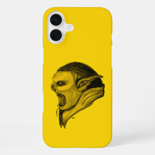 Trol met zwart-geel ontwerp iPhone 16 plus hoesje
