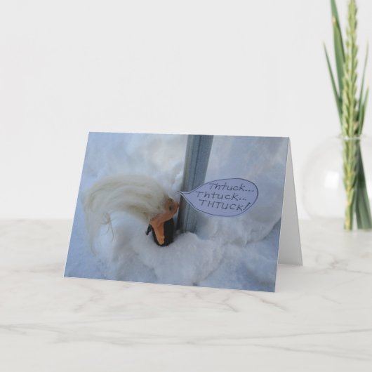 Troll aan een paal geplakt. kaart (Voorkant)