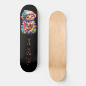 *~* Troll AP89 Hippie Neon Whimsical Initiaal Scha Skateboard (Voorkant)