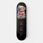 *~* Troll AP89 Hippie Neon Whimsical Initiaal Scha Skateboard (Voorkant)