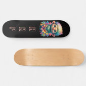 *~* Troll AP89 Hippie Neon Zwart Initialen Flower Skateboard (Horizontaal)