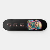 *~* Troll AP89 Hippie Neon Zwart Initialen Flower Skateboard (Horizontaal)