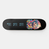 *~* Troll AP89 Neon Zwart Initialen Fun Flower Skateboard (Horizontaal)